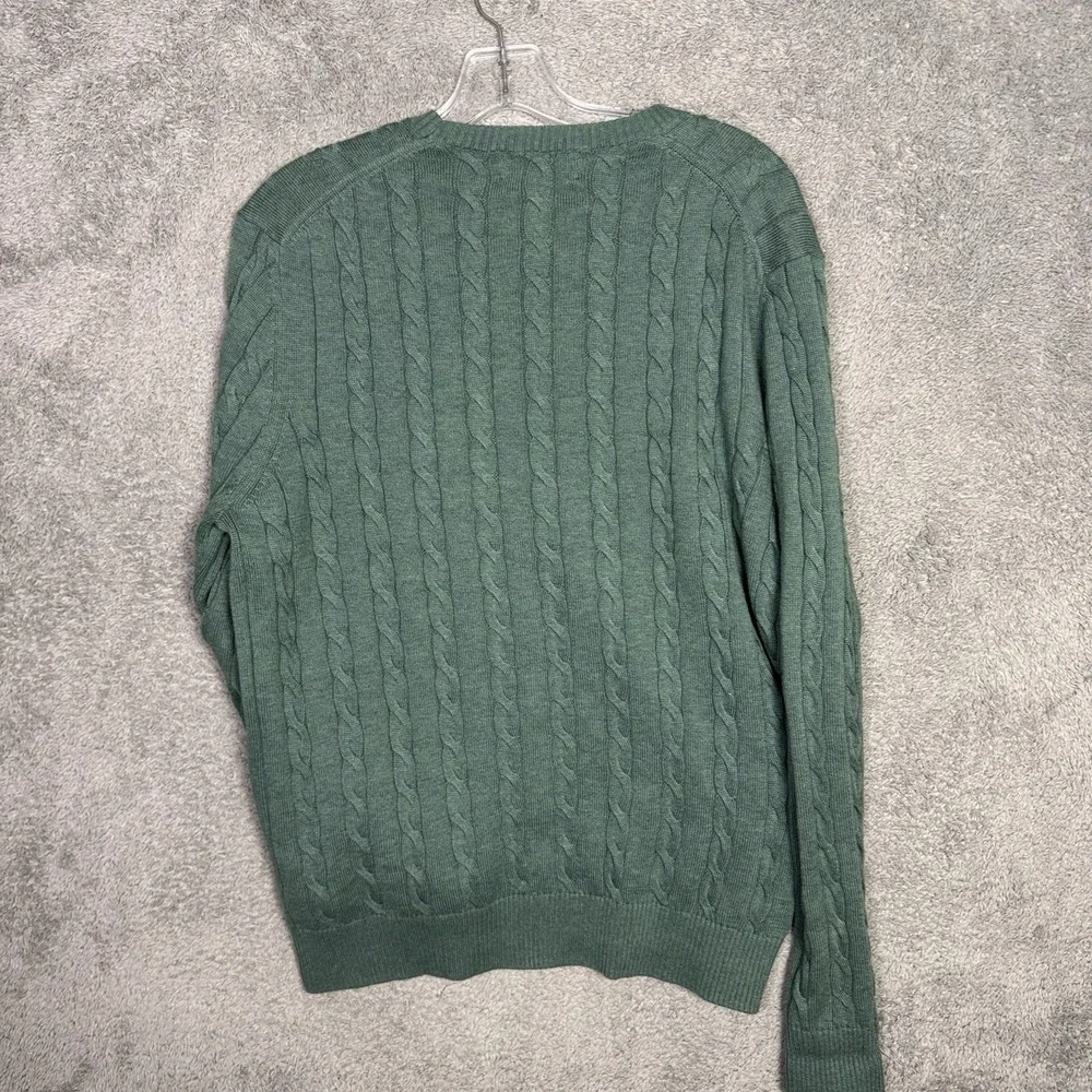 Brooks Brothers Sweater Men L Cable Knit Crewneck Supima Jumper Pullover Speckal